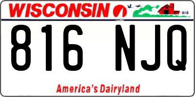 WI license plate 816NJQ