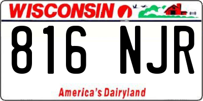 WI license plate 816NJR
