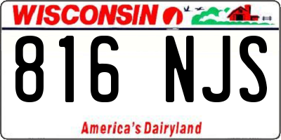 WI license plate 816NJS
