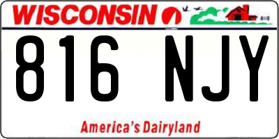 WI license plate 816NJY
