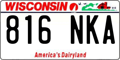 WI license plate 816NKA