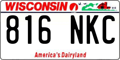 WI license plate 816NKC