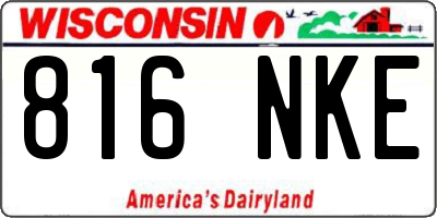 WI license plate 816NKE