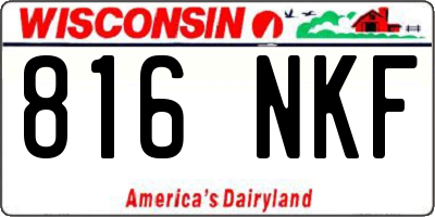 WI license plate 816NKF