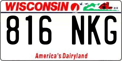 WI license plate 816NKG
