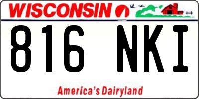 WI license plate 816NKI