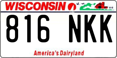 WI license plate 816NKK