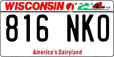 WI license plate 816NKO