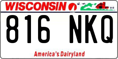 WI license plate 816NKQ