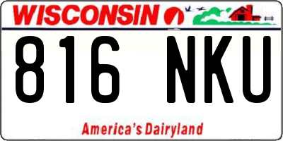 WI license plate 816NKU