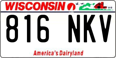 WI license plate 816NKV