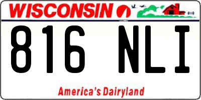 WI license plate 816NLI