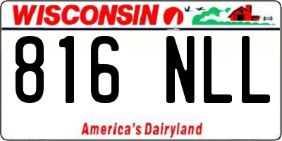 WI license plate 816NLL