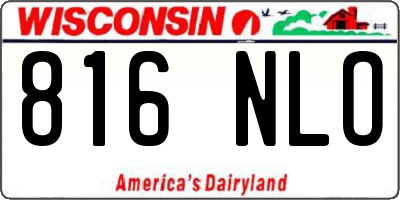 WI license plate 816NLO