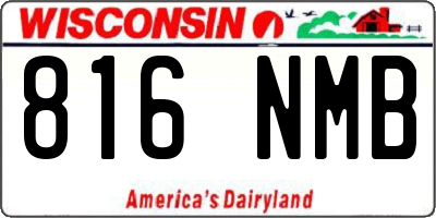 WI license plate 816NMB