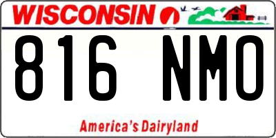 WI license plate 816NMO