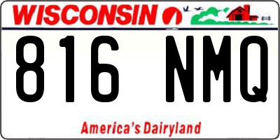 WI license plate 816NMQ