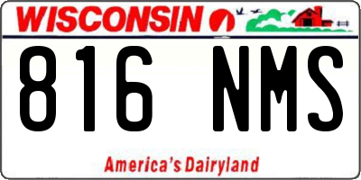 WI license plate 816NMS