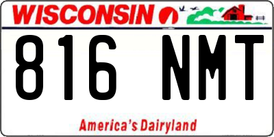 WI license plate 816NMT