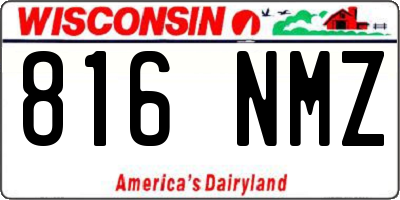 WI license plate 816NMZ