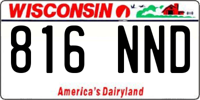 WI license plate 816NND