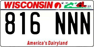 WI license plate 816NNN