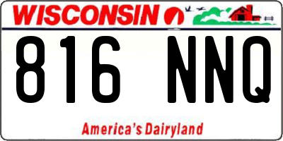 WI license plate 816NNQ