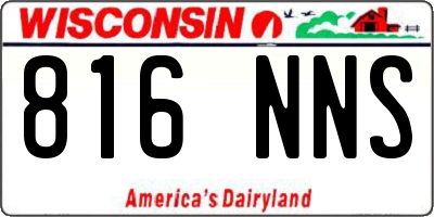 WI license plate 816NNS