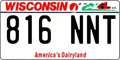 WI license plate 816NNT