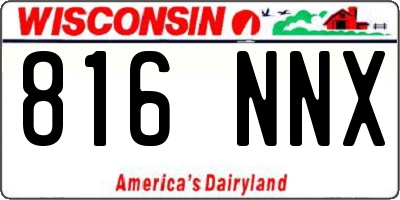 WI license plate 816NNX