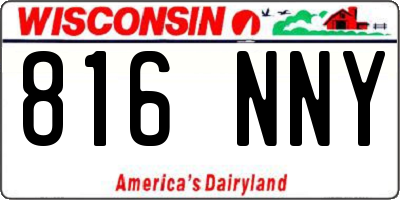 WI license plate 816NNY