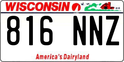 WI license plate 816NNZ