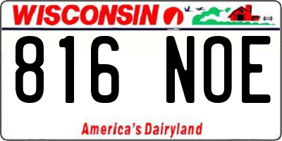 WI license plate 816NOE