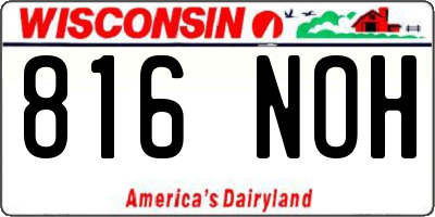 WI license plate 816NOH