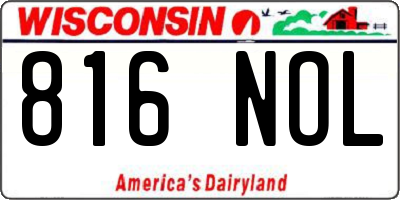 WI license plate 816NOL