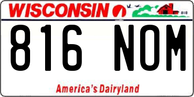 WI license plate 816NOM