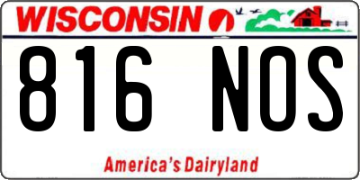WI license plate 816NOS