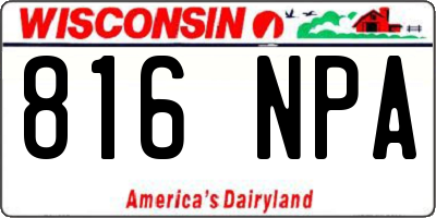 WI license plate 816NPA