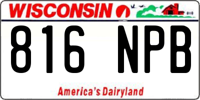 WI license plate 816NPB