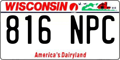 WI license plate 816NPC