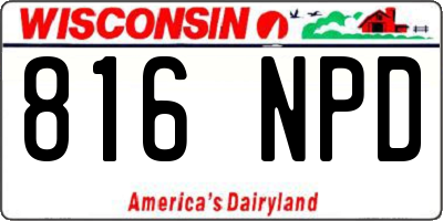 WI license plate 816NPD