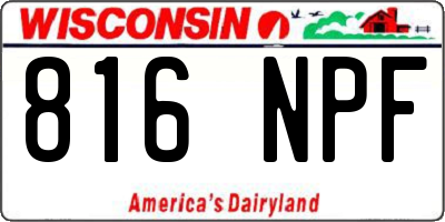 WI license plate 816NPF
