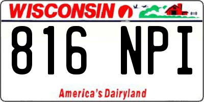 WI license plate 816NPI