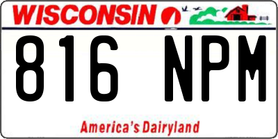 WI license plate 816NPM
