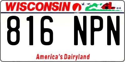 WI license plate 816NPN