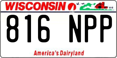WI license plate 816NPP