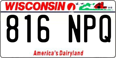 WI license plate 816NPQ