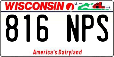 WI license plate 816NPS