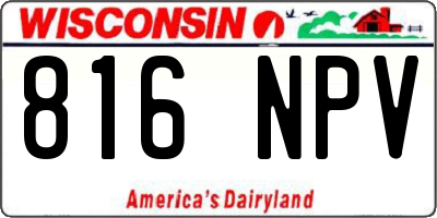 WI license plate 816NPV