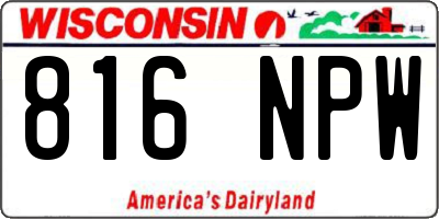 WI license plate 816NPW